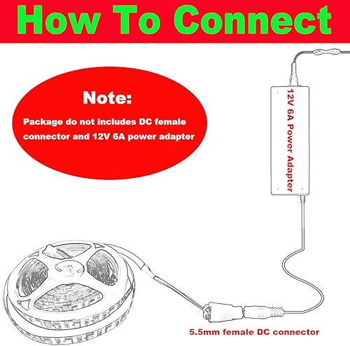 Miniatura 9 de Tira de luces LED, DC12V 5m16.4ft regulable SMD 5730 (5630 actualizado) Super brillante 600LEDs 28000LM tira de luces LED no impermeable, 2 veces
