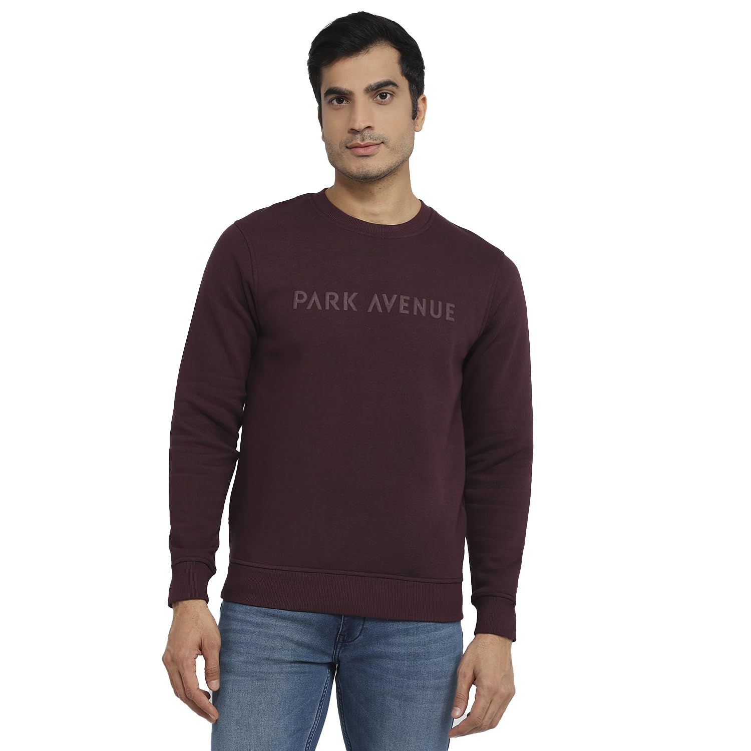 Park Avenue Men Slim Fit Solid Pattern Cotton Polyester Blend Without Band Collar Full Sleeve Casual Sweatshirt-picture-18