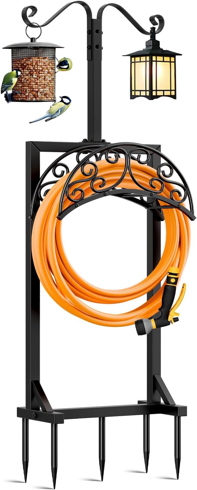 Garden Hose Holder Freestanding Water Hose Holders with 5 Spikes 2 Shepherds Hooks