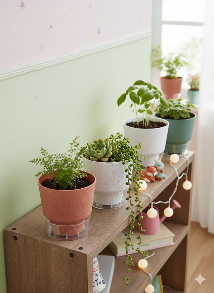 The Better Home Self Watering Plant Pot - 5.5 inches Plastic Automatic Watering Planters