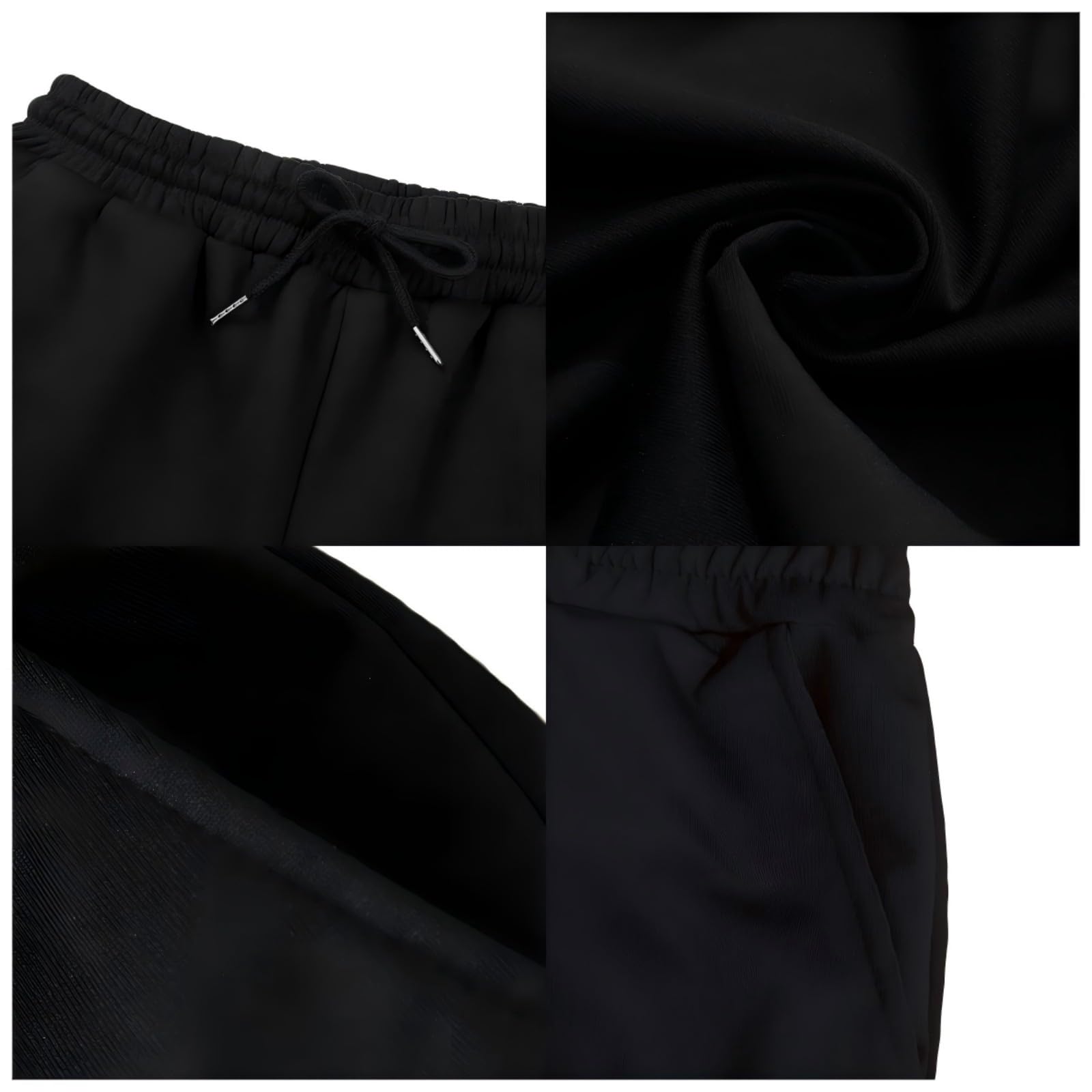 Nero Y2K Pantaloni Tuta Larga Donna Gotico Pantaloni Donna Larghi Baggy Pants Y2K Clothes, con Cinturino Regolabile per Bodybuilding, Viaggi e Feste