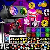 Nazuwke Halloween Christmas Projector Lights Outdoor, 2025 Upgrade Holiday Projection Light with Remote, 3D Ocean Wave & 72 HD Patterns, Waterproof Snowflake Projector for Xmas Party Yard Decor