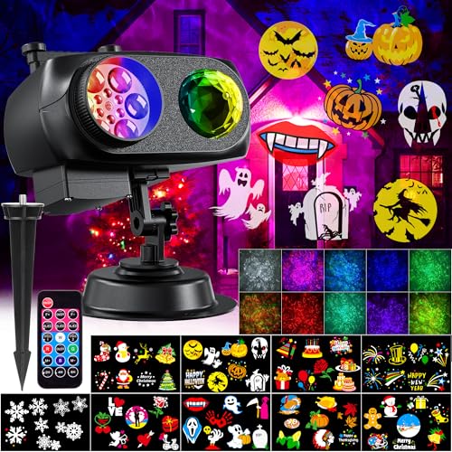 Image of Nazuwke Halloween Christmas Projector Lights Outdoor, 2025 Upgrade Holiday Projection Light with Remote, 3D Ocean Wave & 72 HD Patterns, Waterproof Snowflake Projector for Xmas Party Yard Decor