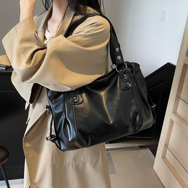 Bolso Tote Grande para Mujer, Cuero Sintético, Color Negro miniatura 3