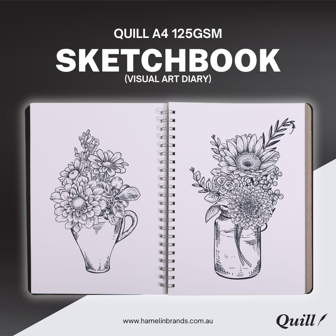 Quill Art Journals 125gsm 120 Pages Hard Cover Black