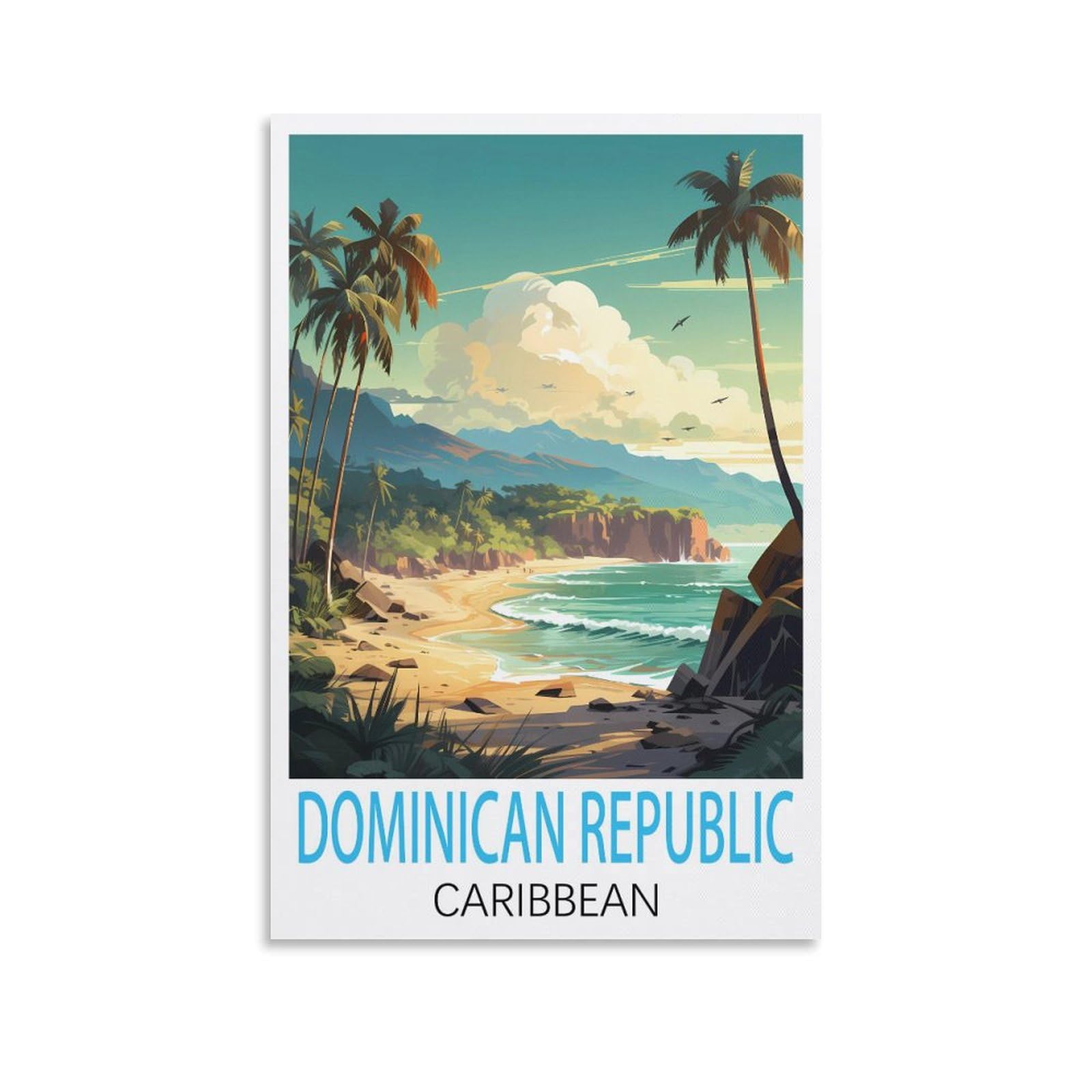 Vintage Metal Tin Sign Funny,Dominican Republic Caribbeans Travel Tin Signs Metal Poster Wall Decor Office Cafe Bathroom Badroom 30x40cm