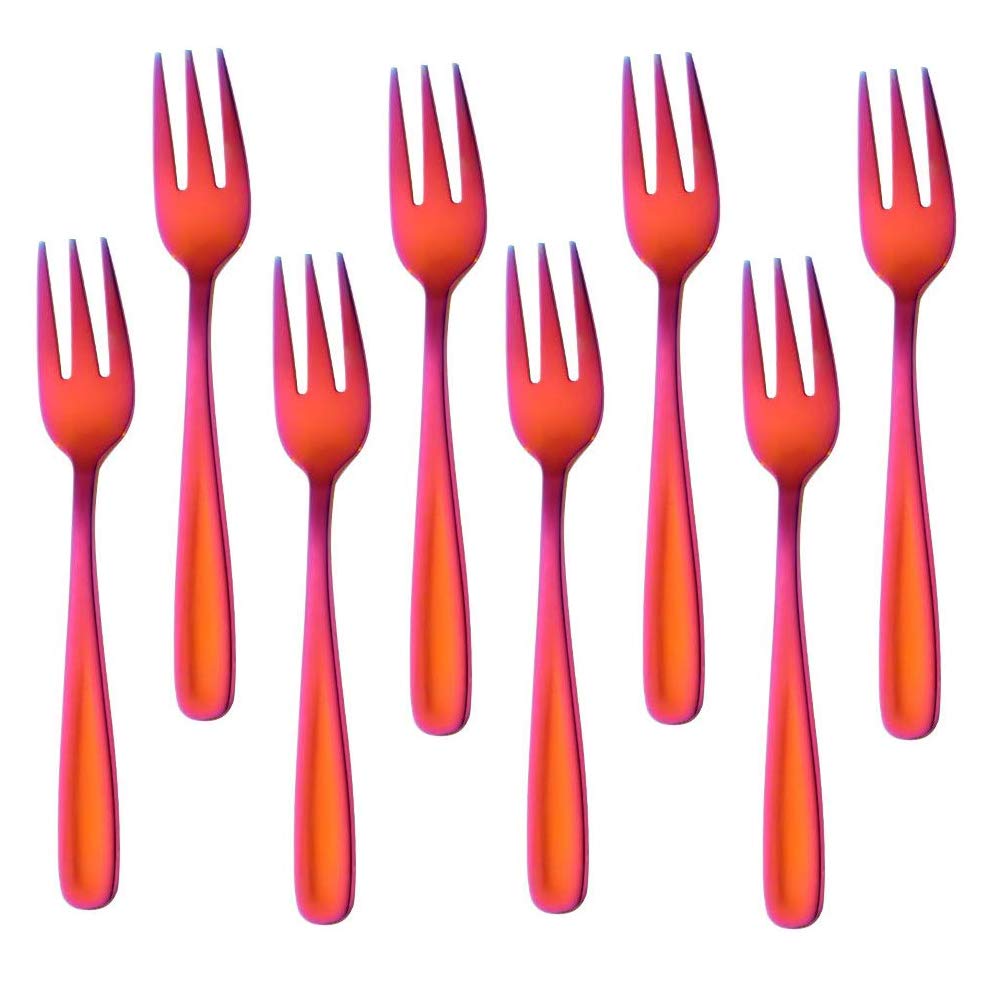 Cocktail Forks, 18/10 Stainless Steel 3-tine Appetizers Desert Mini Salad Fruit Fork Sets of 8, 5.5 Inch — Amazon image 6