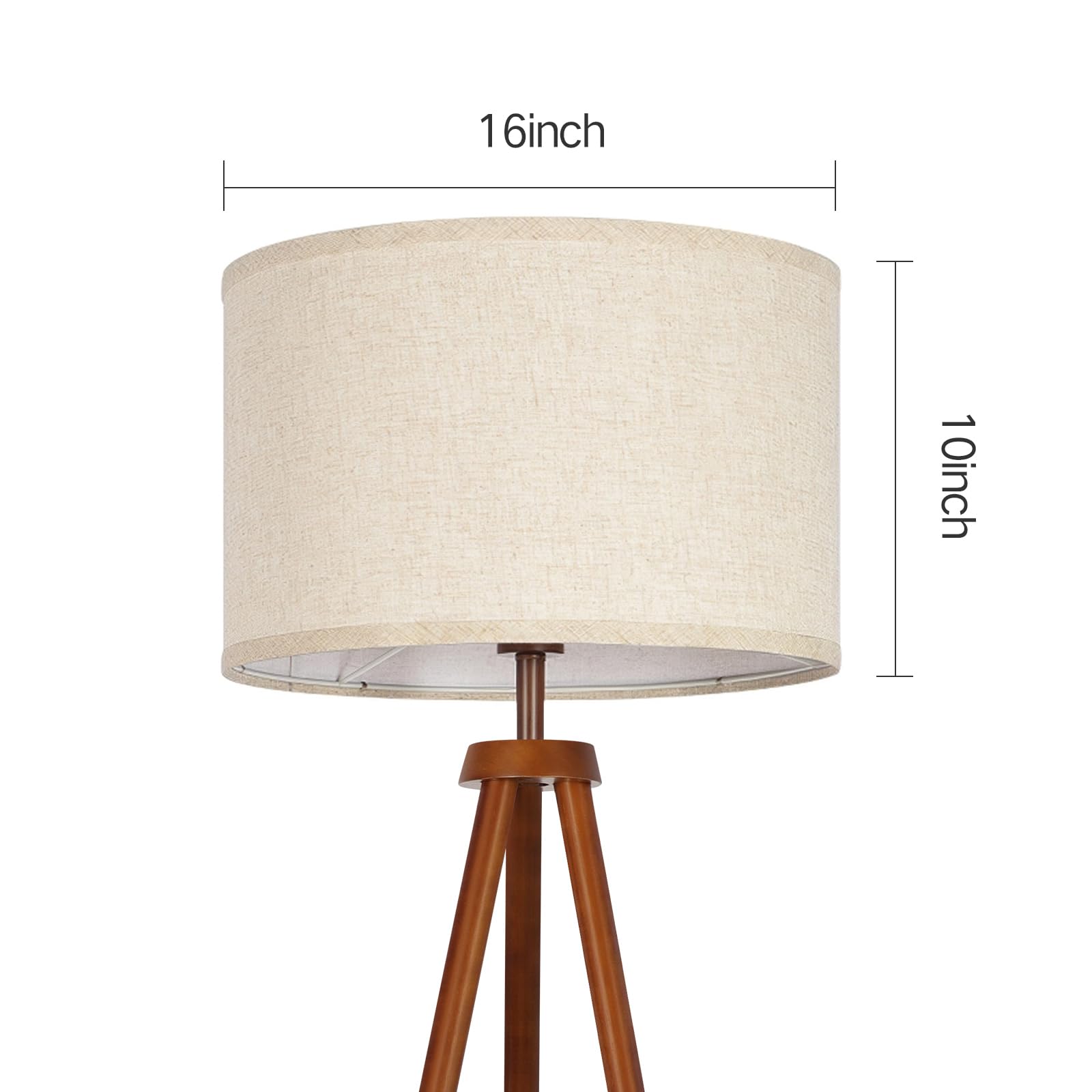 OUTON Beige Large Drum Lamp Shades for Floor Lamps 16" Top x16 Bottom x 9" High, Easy to Assemble, Floor Lamps & Torchieres - Image 3