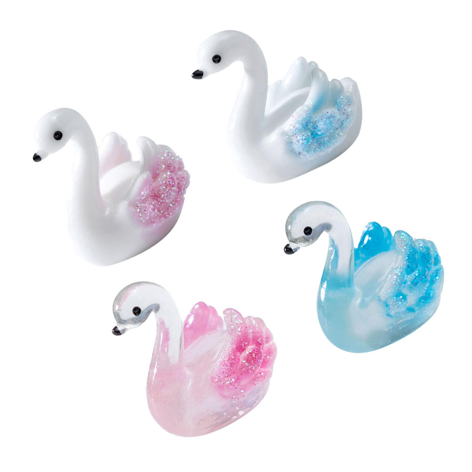 HZBB Of 4 Clear Ducks Resin Miniature Figurines for Garden Decoration and Tabletop Display Collectibles Ornaments Clear Ducks Decors