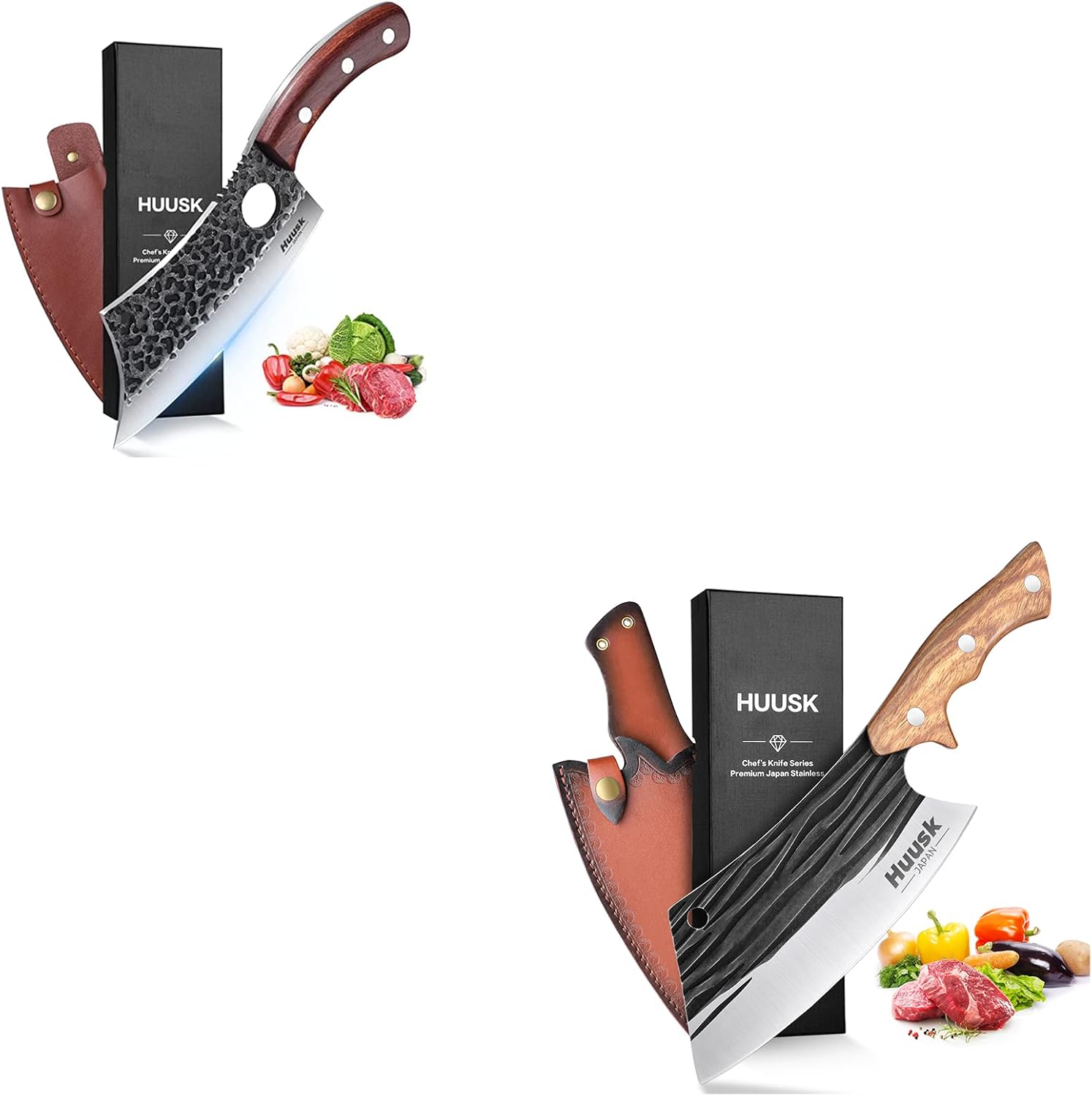 Amazon.com: Huusk Viking Knife with Sheath Meat Cleaver Knife Bundle ...