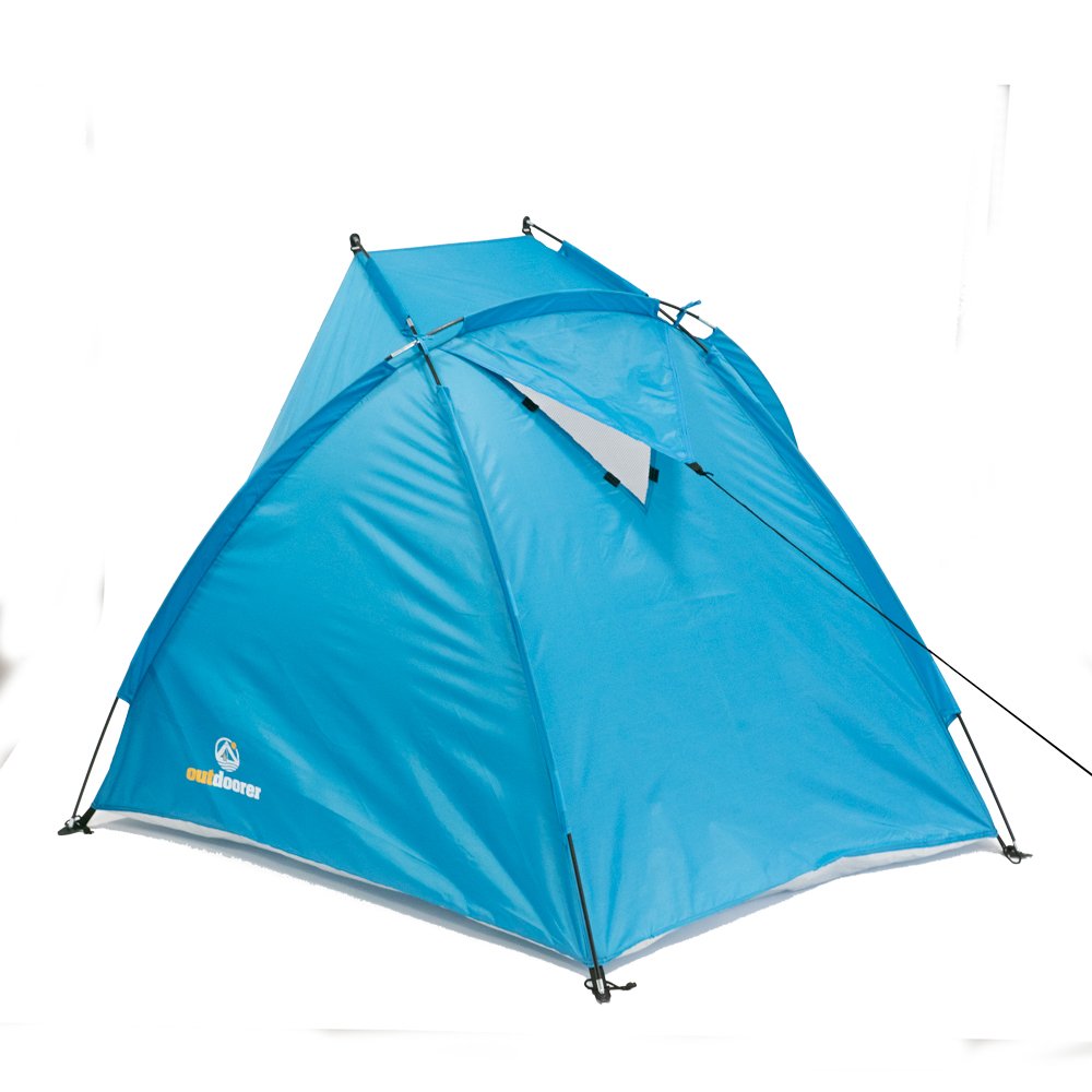 outdoorer tenda da spiaggia Helios Air, blu, UV 80, compatta, ventilata — tenda da spiaggia da viaggio