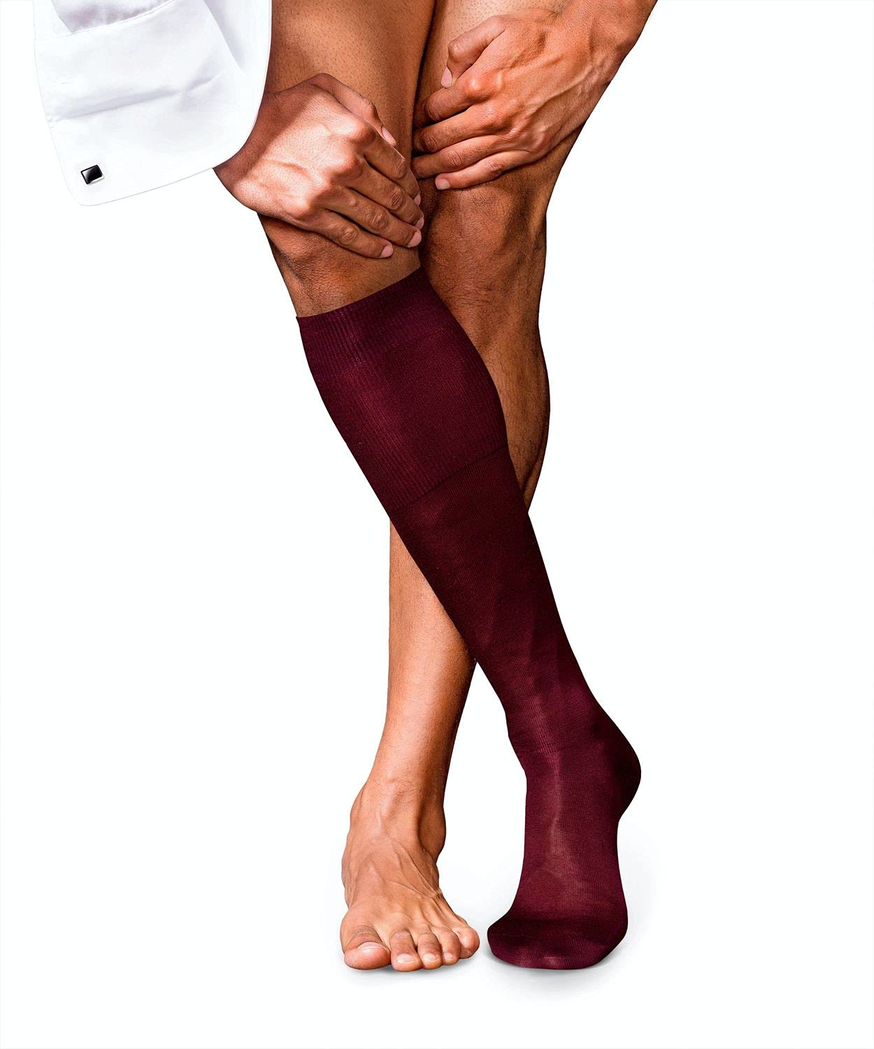 FALKE Lufthansa Travel & Comfort Herren Energizing Cotton Kniestrümpfe atmungsaktive Baumwolle Kompressionsstrümpfe elegant für Reisen langes Stehen Flüge Belebung der Beine 1 Paar