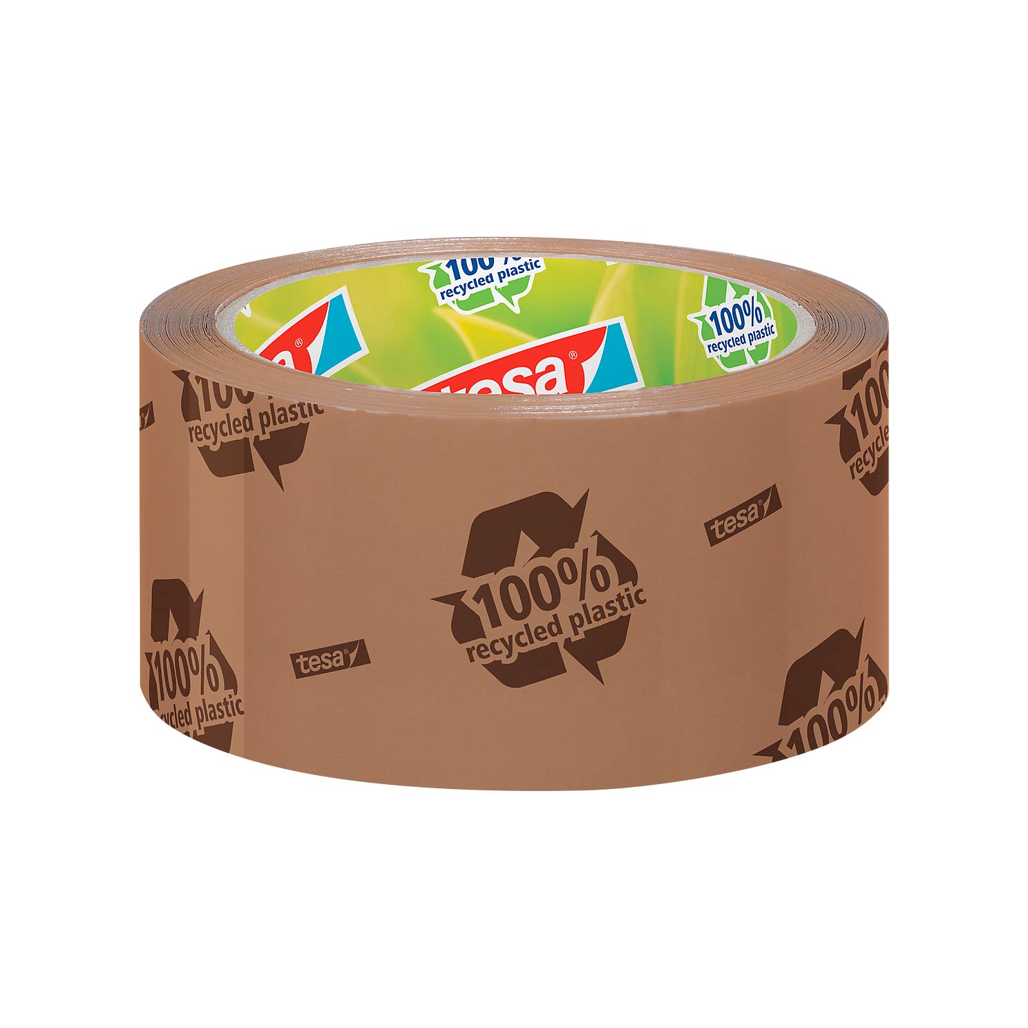 Tesa EcoLogo 58155 - Nastro in polipropilene stampato, 50 mm x 66 m, colore: Marrone