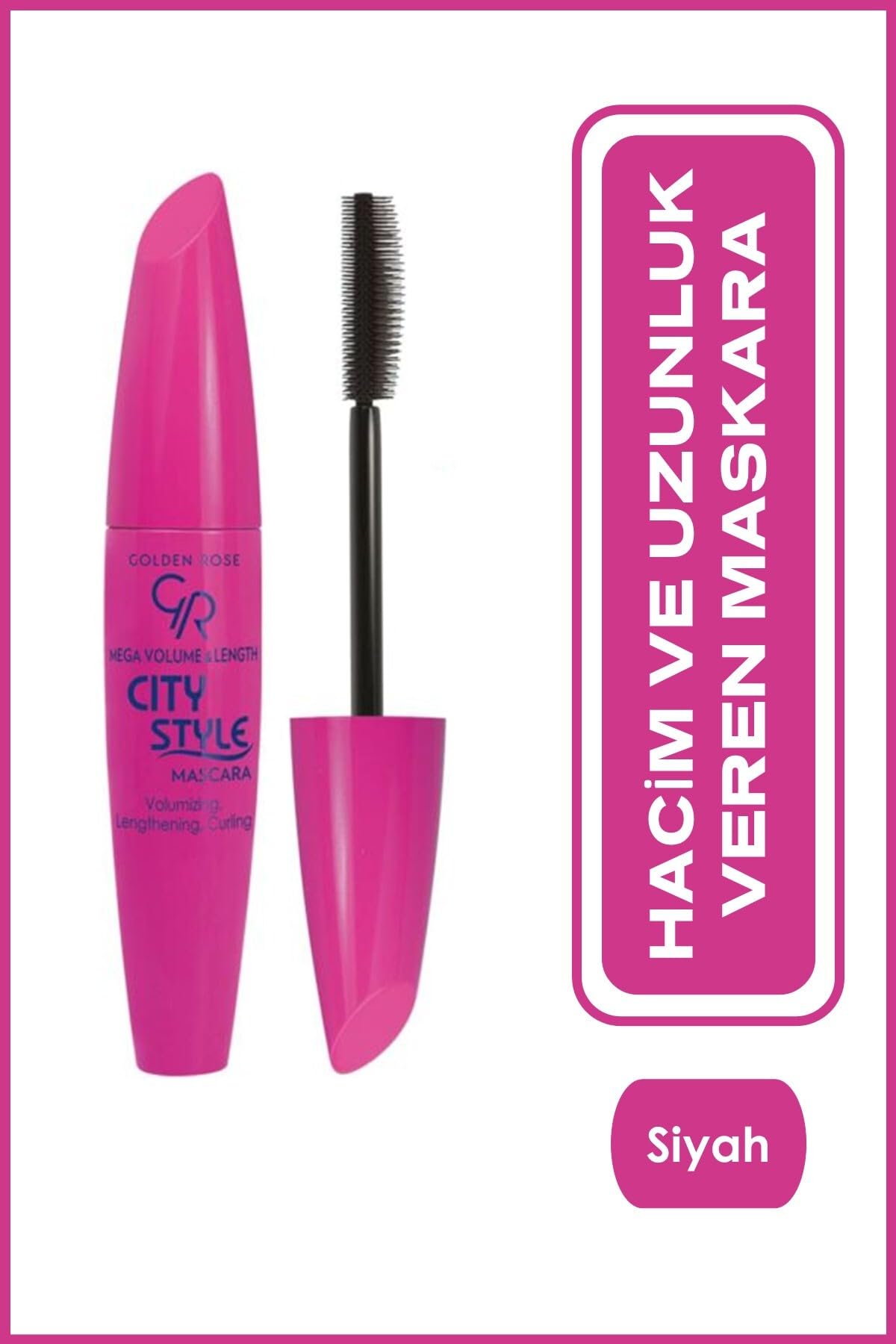 Golden Rose Mega Volume & Length City Style Maskara, 9 ml, Siyah