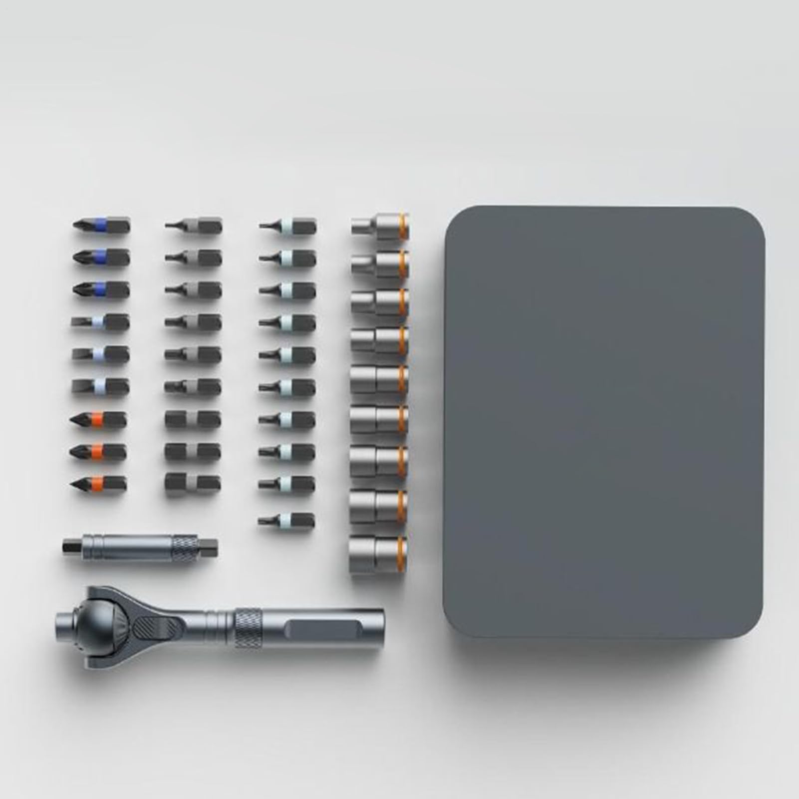 Zestaw Kluczy Grzechotkowych Komplet Narzędzi Z Gniazdami Z Walizką | Wielofunkcyjny Zestaw Z Ergonomiczną Rękojeścią Do Napraw Samochodowych I Mechaniki