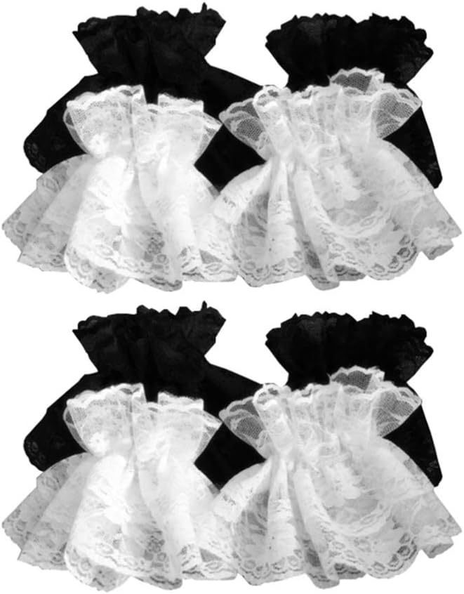 SOIMISS 2pairs Lace Cuffs for Wrist Lace Arm Cuffs Lolita Wrist s Floral s Detached Fake Hand Sleeves Ruffled Accessories Women