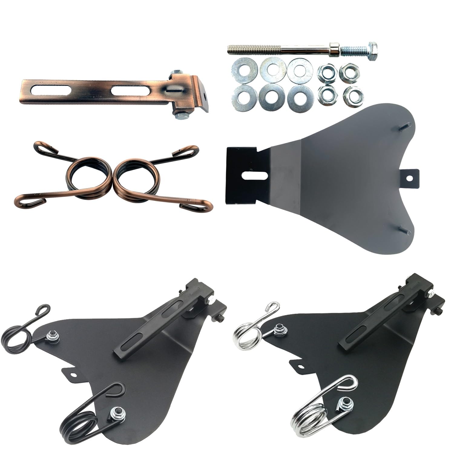 Fotel motocyklowy Motocykl Solo Seat płyta bazowa nożycowa poduszka montażowa zestaw wsporników pasuje do Harley Sportster XL883 1200 48(Bronze)