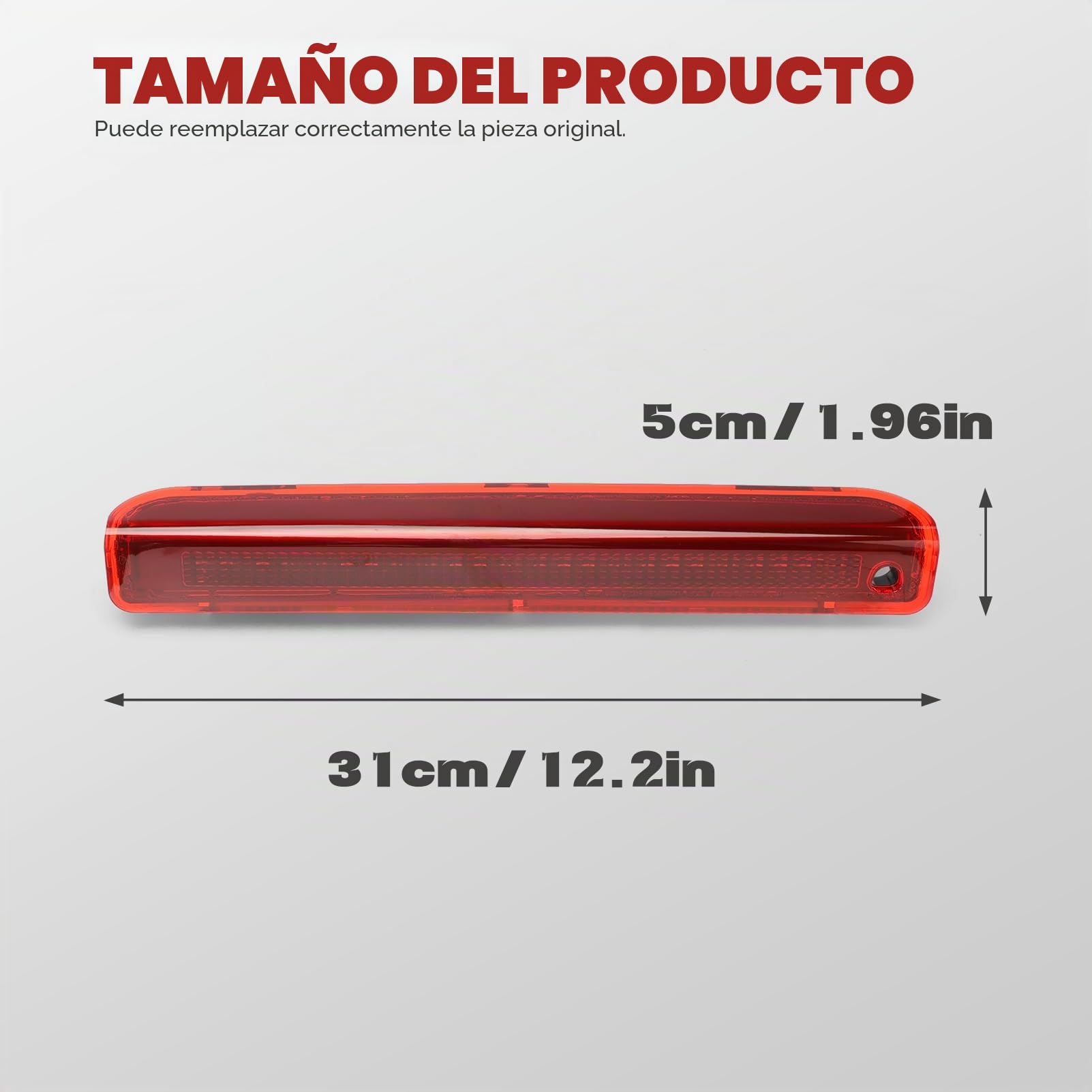 tercera luz de freno, luz de freno montada en alto 265900006R para Megane MK3 Hatchback 2008–2016, luz de freno trasera alta