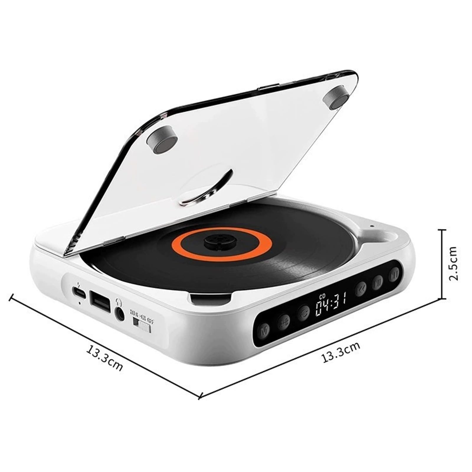 Reproductor de casetes Bluetooth CD Boombox Radio portátil Mini álbum, pequeño y portátil con Interfaz de Audio de 3,5 mm, Incluye Auriculares con Cable, Compatible con / -R/ -RW/MP3/WMA