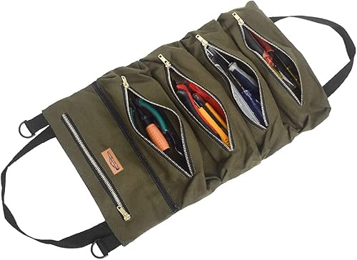 Bolsa de almacenamiento de rollo de herramientas multiusos, bolsa de rollo de herramientas, funda de transporte portátil, diseño de bolsillo de gran