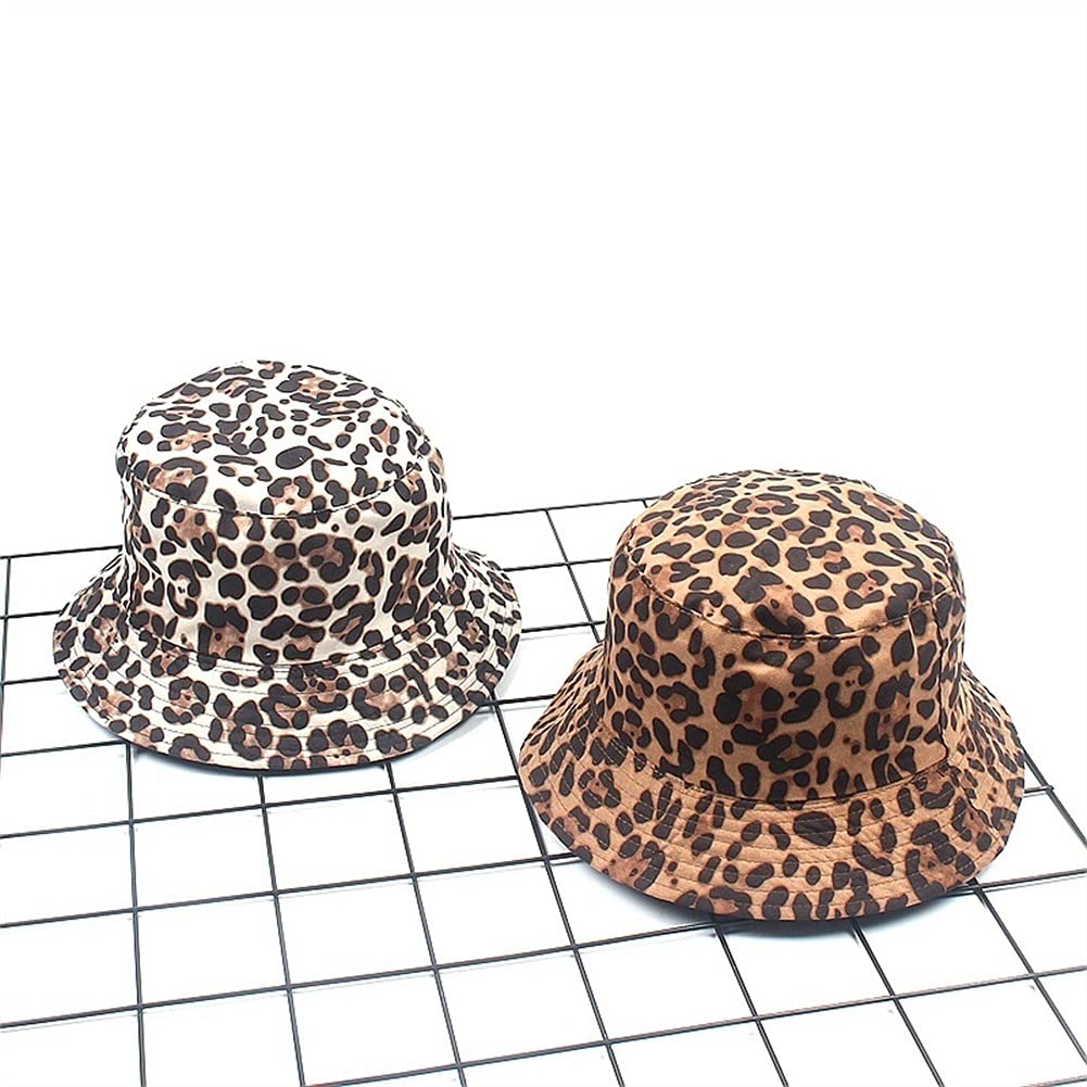 Chapeau Bob Réversible Léopard Pêche – Double Face Été Unisexe – Protection Soleil & Style Trendy