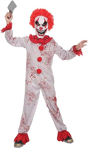Killer Clown Costume for Child Scary Clown Jumpsuit Boys Halloween