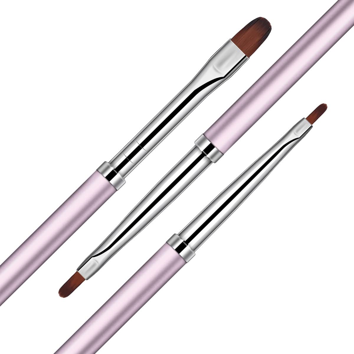 Pennelli per Pittura ad Olio, 3 Pezzi/Set Pennello per Gel Acrilico per Nail Art Manico in Strass Estensione per Builder Linee Liner Disegno Pittura Penna Strumento per Manicure