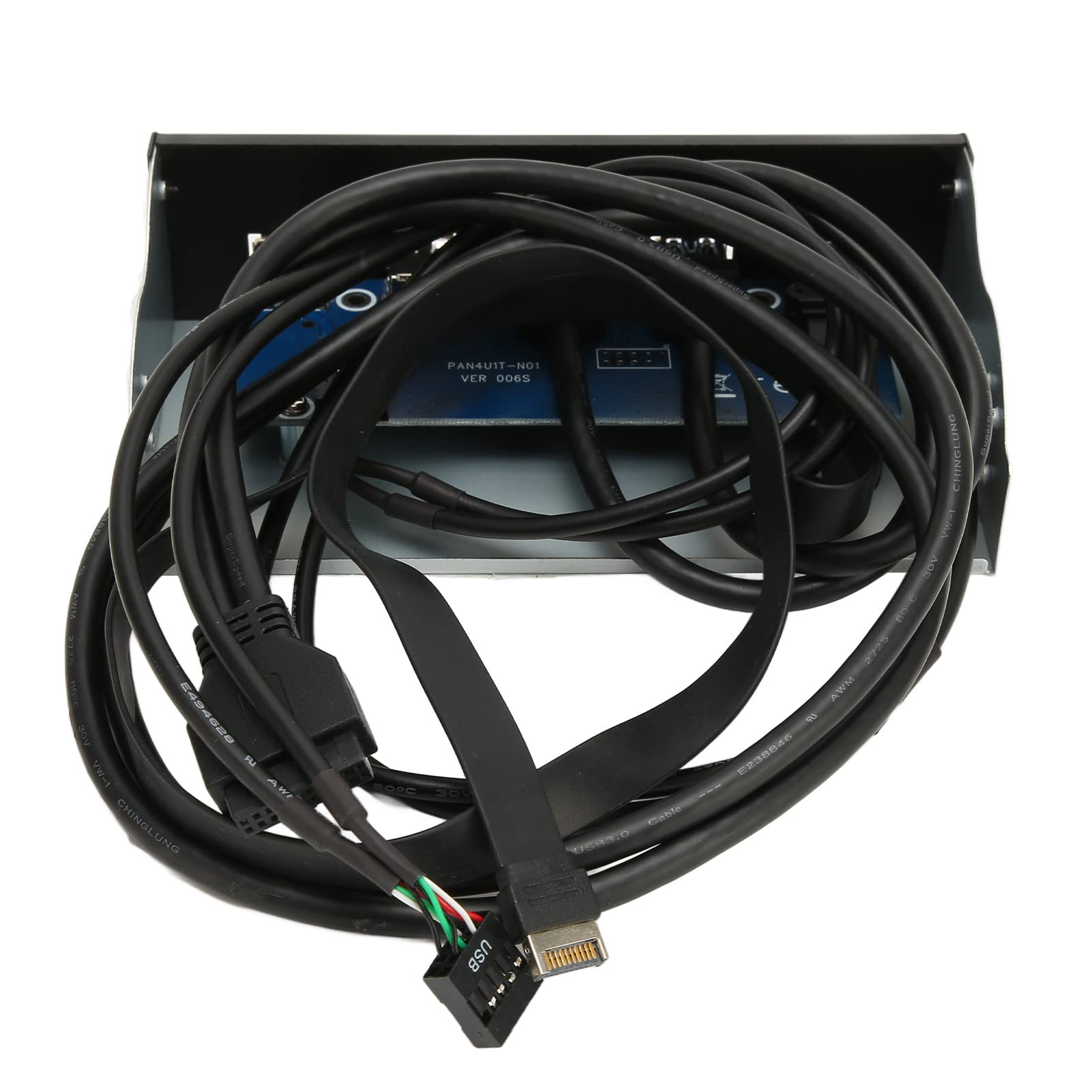 Cruscotto Multimediale da 5,25 Pollici, Cruscotto Multimediale Multifunzionale Audio del Pannello Frontale, con Doppie Porte USB 3.0/USB 2.0, 1 Tipo C, 10 Gbps Ad Alta velocità, per Win(Nero)
