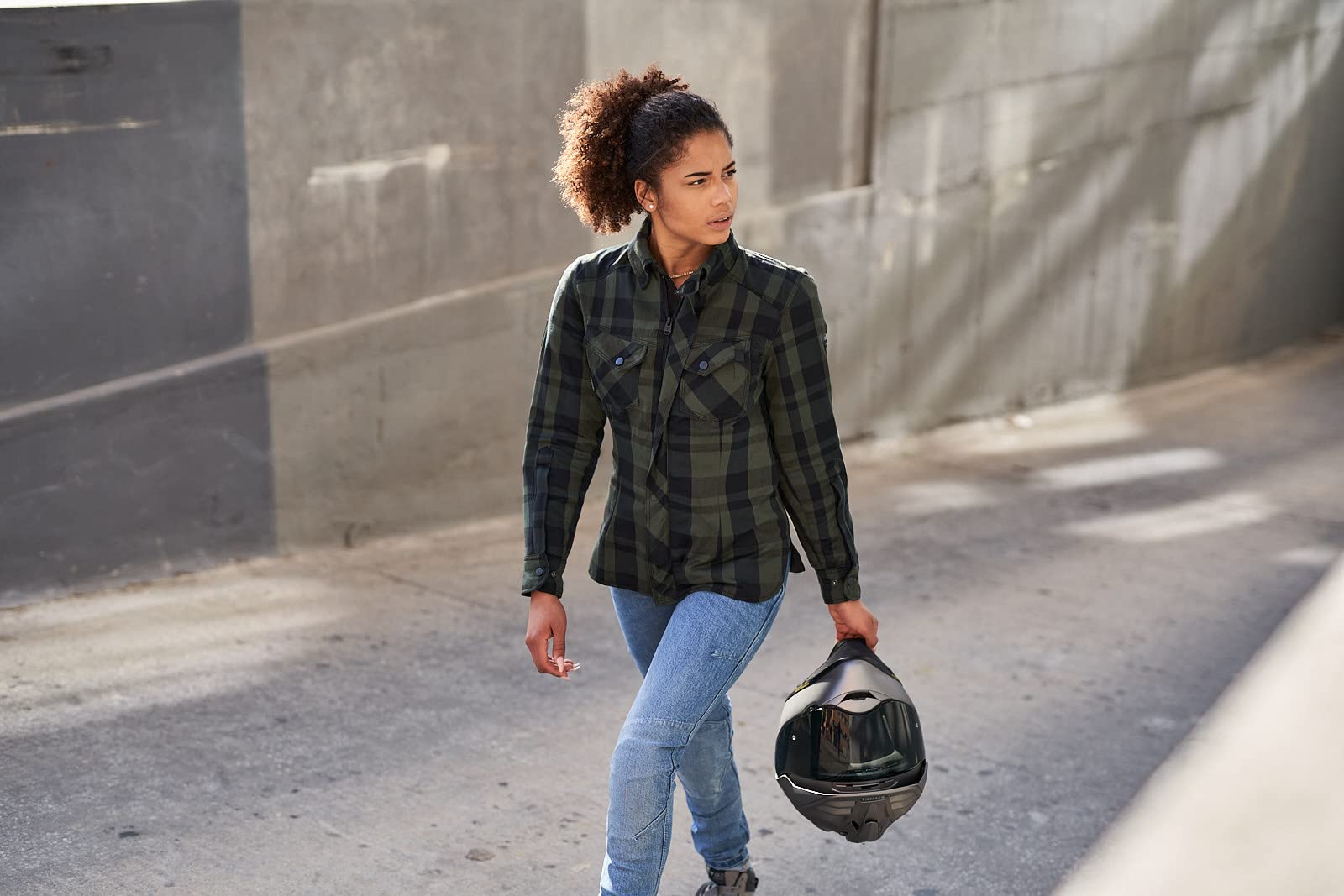 SHIMA DEVON Jeans Moto - Ventilés Élastiques Biker Pantalon Coupe Slim avec Renforts en FiberQL, Protections CE pour les Genoux et les Hanches. (Femme, Bleu, 24 LONG)