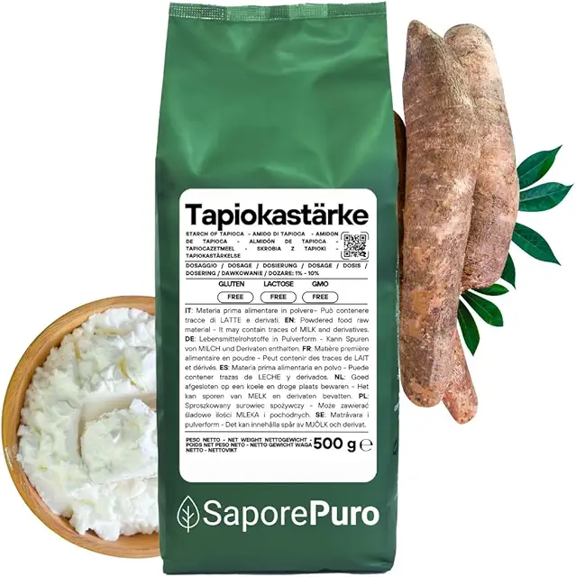 Saporepuro Tapiokastärke 500g – Glutenfreies Verdickungsmittel für Backen & Desserts