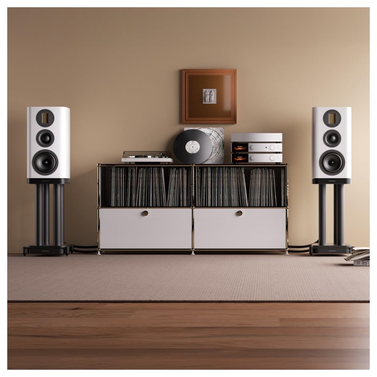 Wharfedale EVO 5.2 Altoparlanti Standmount (Coppia) - Woofer Kevlar da 6,5″, Soft Dome Midrange, Tweeter AMT, Bass Reflex a 3 vie (Bianco)