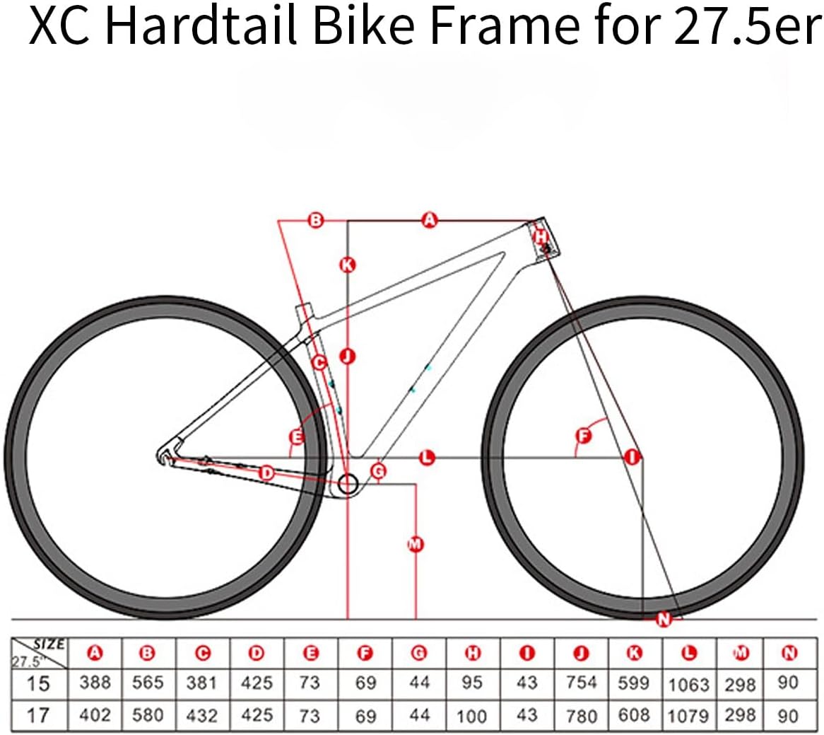 15''/17''/19'' Carbon Fiber Mountain Bike Frame 27.5er 29er XC Hardtail Quick Release 135mm Bike Frame Disc Brake Internal Routing