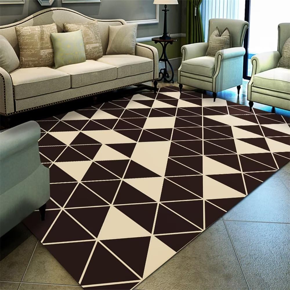 Weicher Wohnzimmergeometrie Teppich Schlafzimmer flauschig schwarz Teppich Schlafzimmer Teppich bodenbelag weicher Teppich für den balkon200x250CM