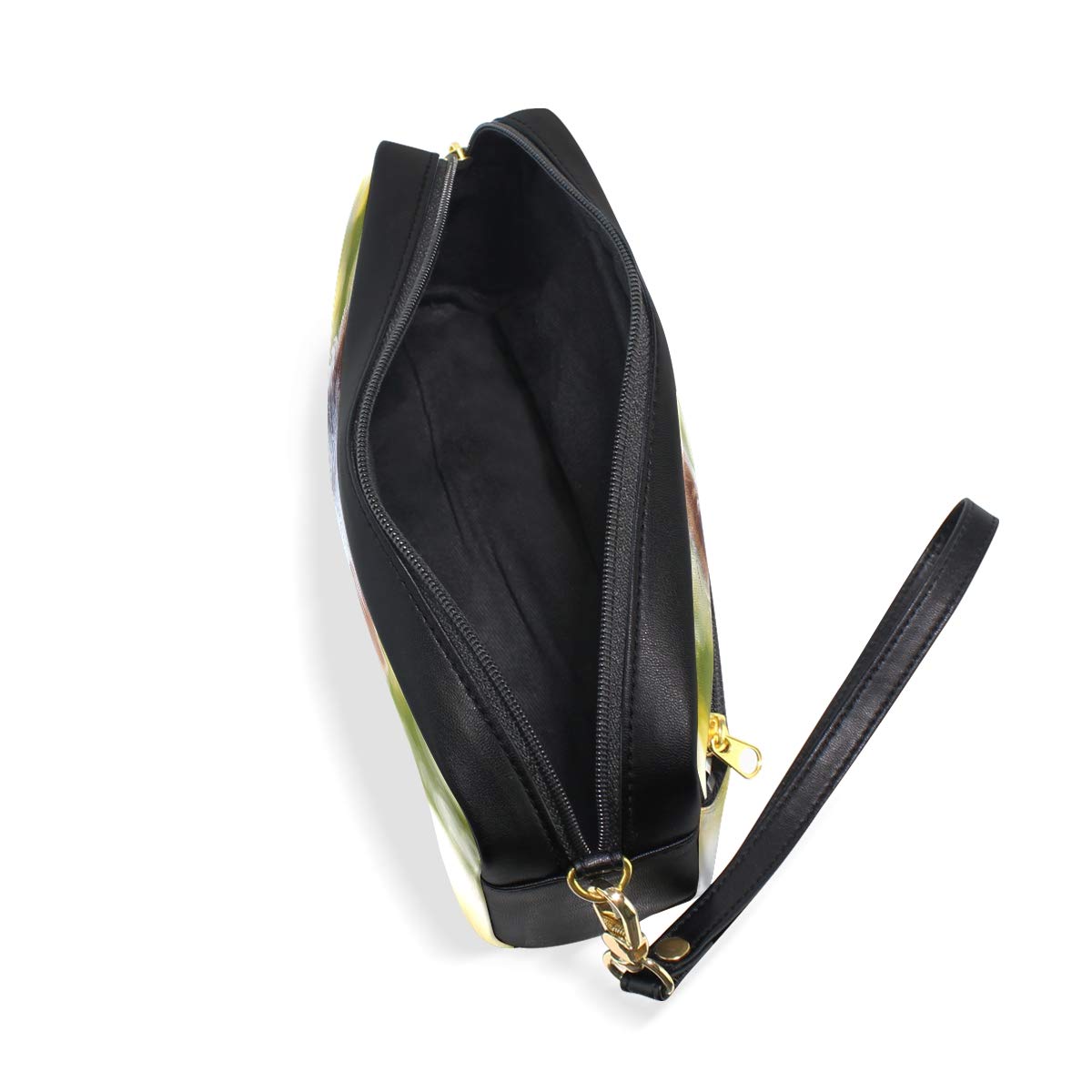 HELLHERO - Petite Trousse De Maquillage En Cuir PU - Imprimé Yorkshire Terrier - 21.5x14.5 Cm - Poignée Amovible