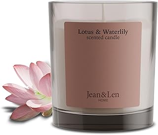 Jean & Len Vela Lotus & Waterlily, para una atmósfera perfumada, fragancia delicada y sensual, vegana, 195 g