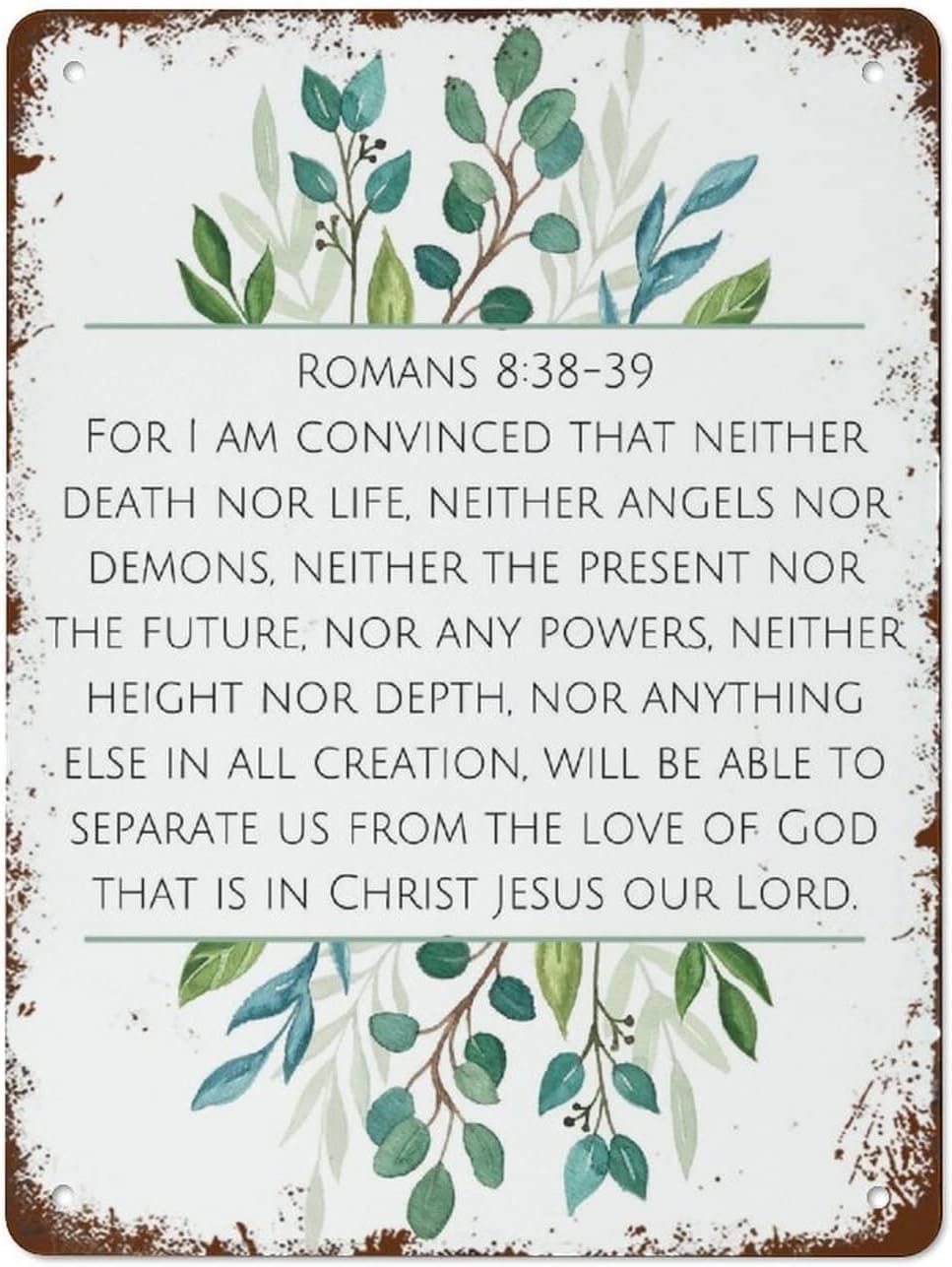 Bible Scripture Verse Wall Art Nothing Can Separate Us From The Love Of God Tin Sign Metal Signs Decor Funny Decorations 8x12 Inch