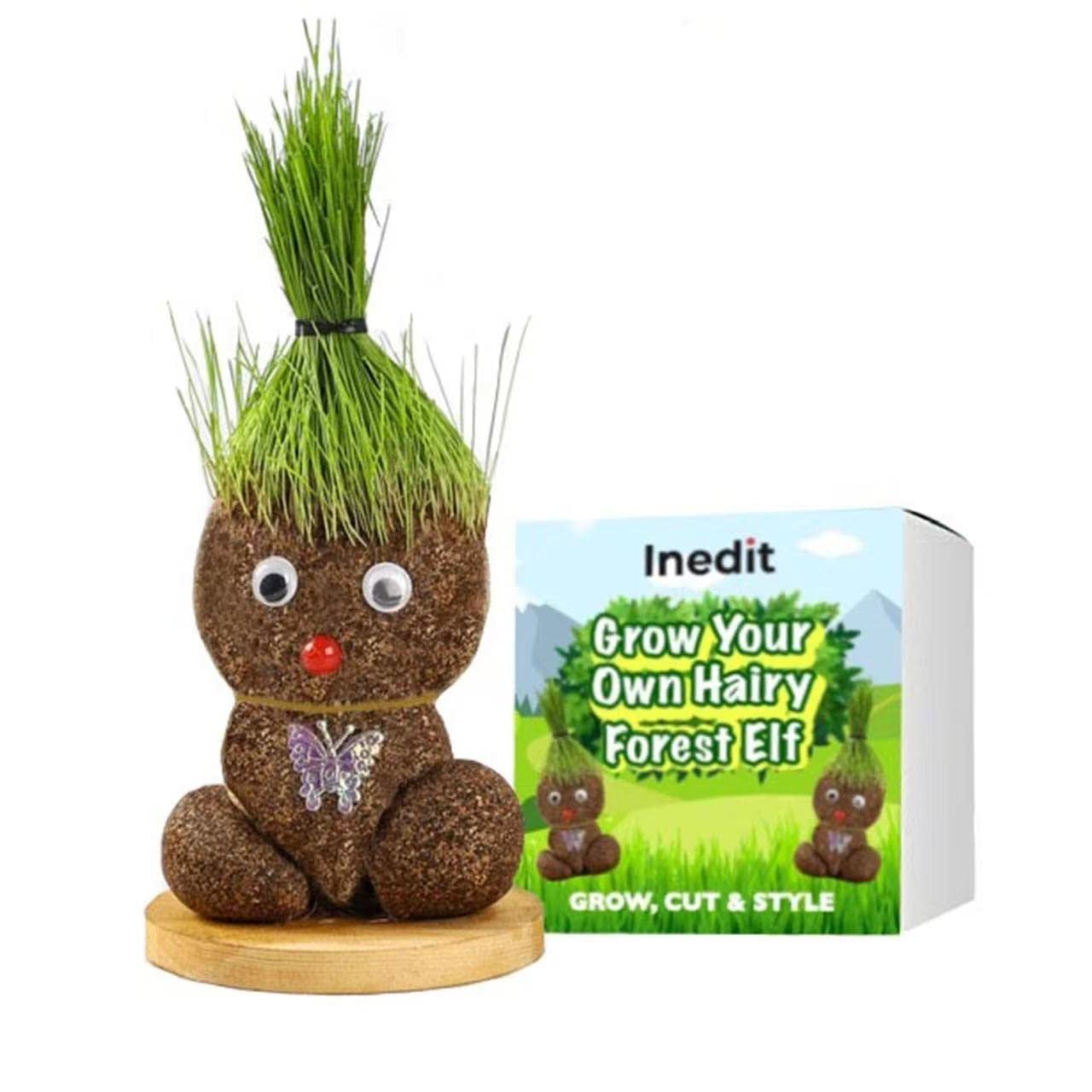 Grow Your Own Kits - Grow Your Own Hairy Forest Elf - Perfect Cute and Funny Gift for Men Women Kids - Fresh Grass Plant for Home and Garden Decoration