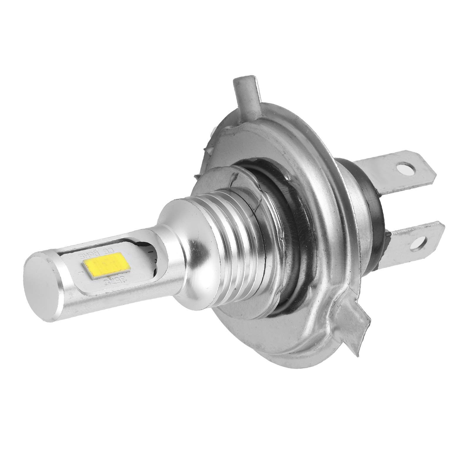 Walmeck Bombilla LED 3570, Chip LED para Faros, 12V 24V 80W, Antiinterferencias, Plug and Play, DC 12V-24V, para Luces Antiniebla o Faros, con Enchufe H4 (Amarillo)