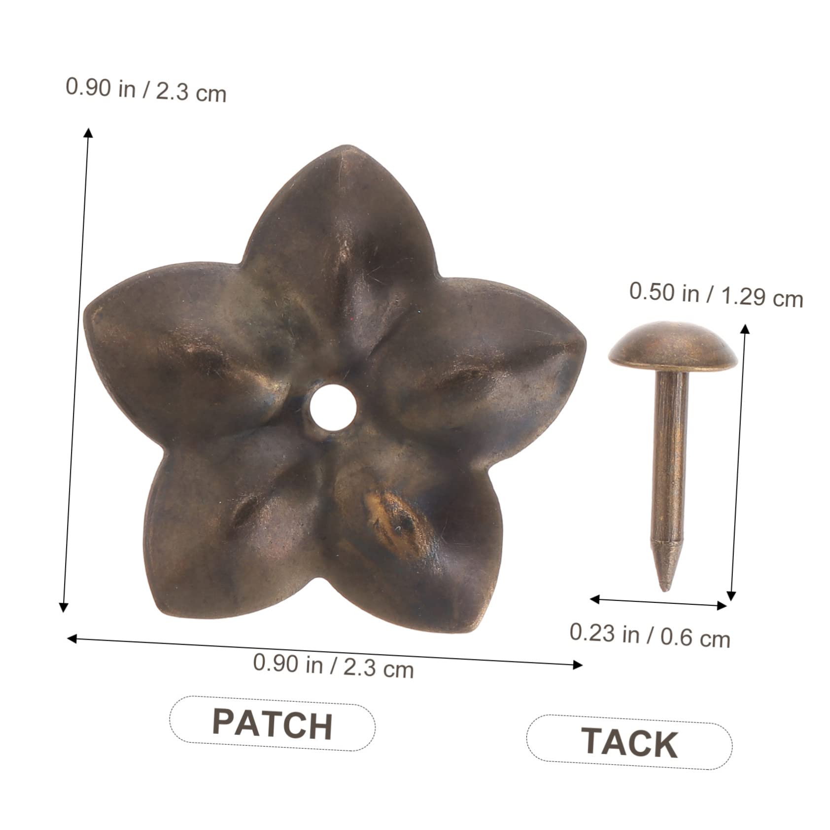 MUCKLILY 60pcs Upholstery Studs for Furniture Blossom Iron Nail Strips Creative Sofa Decor Vintage Style Nails