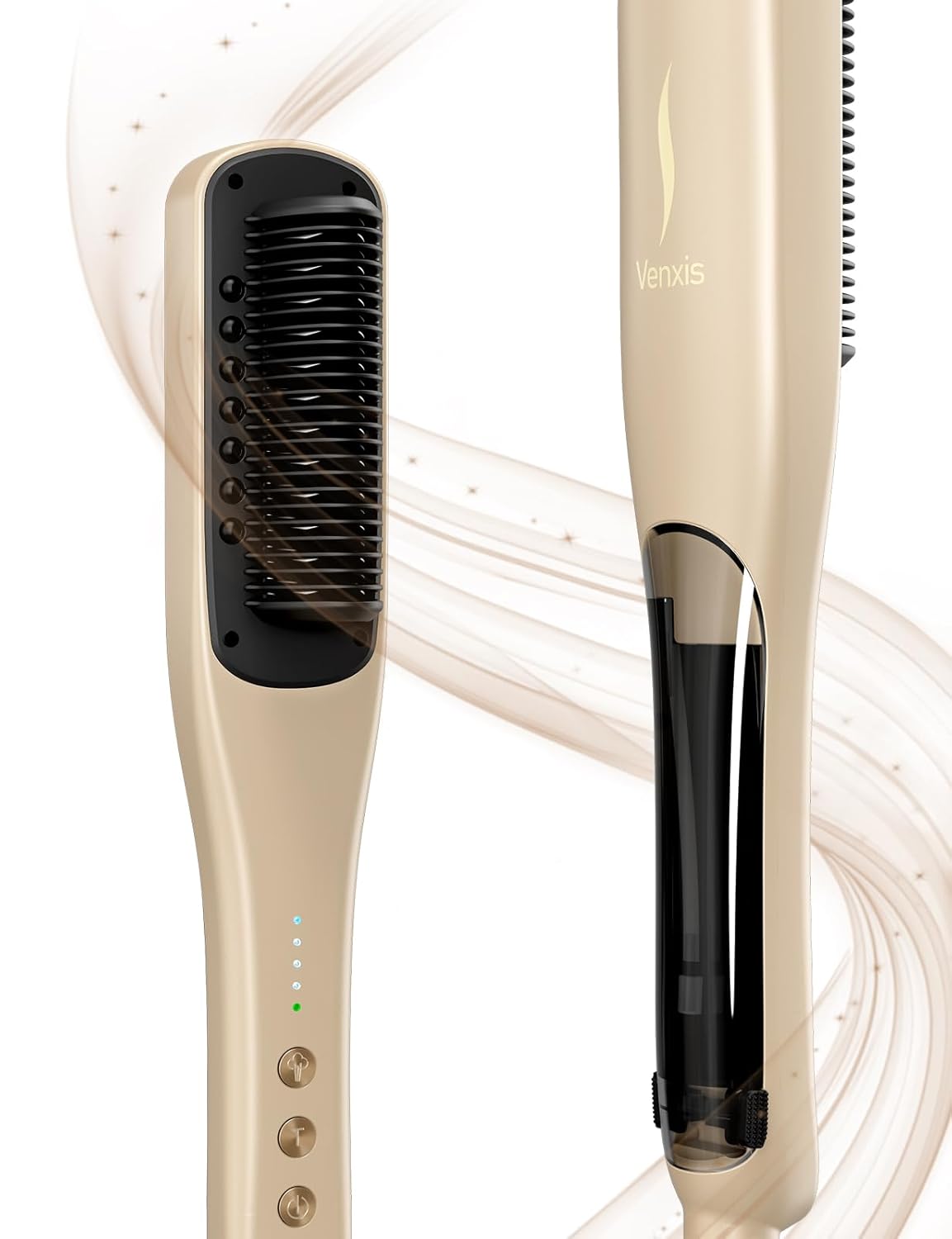 Hair Straightener Brush,Venxis Straightening Comb with Steam, 3 Temp Settings & 20s Fast Heating, 120 Voltage&30-Minute Auto Shut-Off, Steam Design for Hair Treatment Hair Straightener Brush,Venxis Straightening Comb with Steam, 3 Temp Settings & 20s Fast Heating, 120 Voltage&30-Minute Auto Shut-Off, Steam Design for Hair Treatment