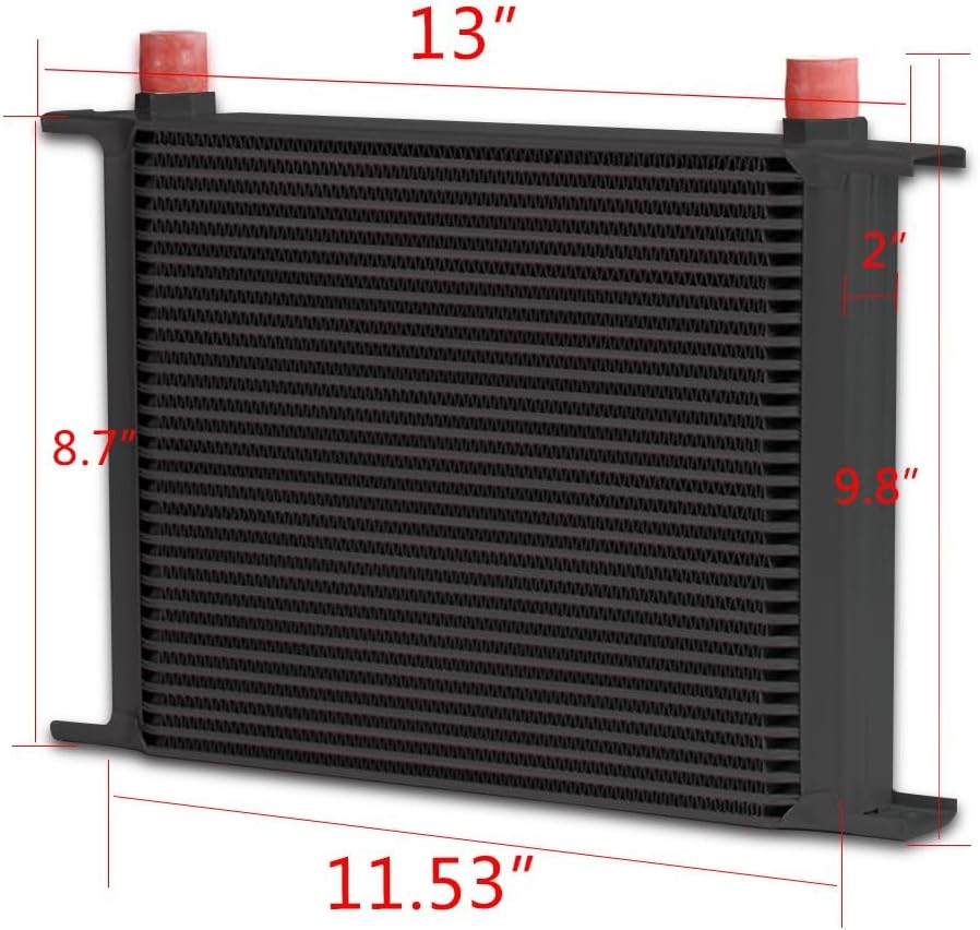 G-PLUS Universal 30 Row AN10 Thermostat Adaptor Engine Transmission Oil Cooler Kit w/Thermostat 80 Deg Adapter Fit Car/Truck Aluminum