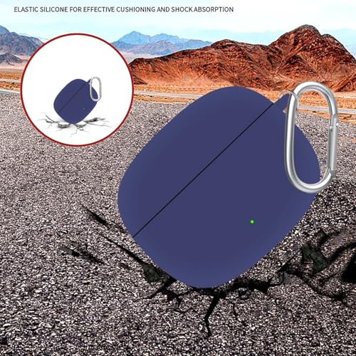Image of Anvique Silicone Case Cover for Oneplus Nord Buds 4 Pro, Scratch Resistance, Shock Absorption, with Premium Carabiner (Blue R)