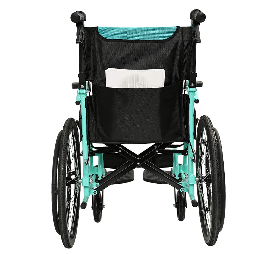Silla de ruedas Manual plegable, freno de mano, marco de aluminio, ultraligera para adultos, carrito de Scooter para personas mayores con discapacidad