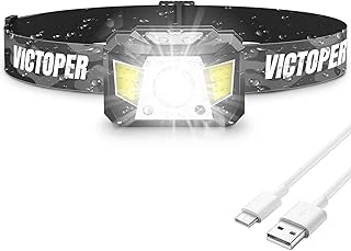 Victoper Running Head Torch Rechargeable-2023 Upgraded 2500L 6 Modes Motion Sensor Headlamp Super Bright Head Light with 90°Adjustable IPX5 Waterproof Running Fishing Camping Hiking Kids Adults