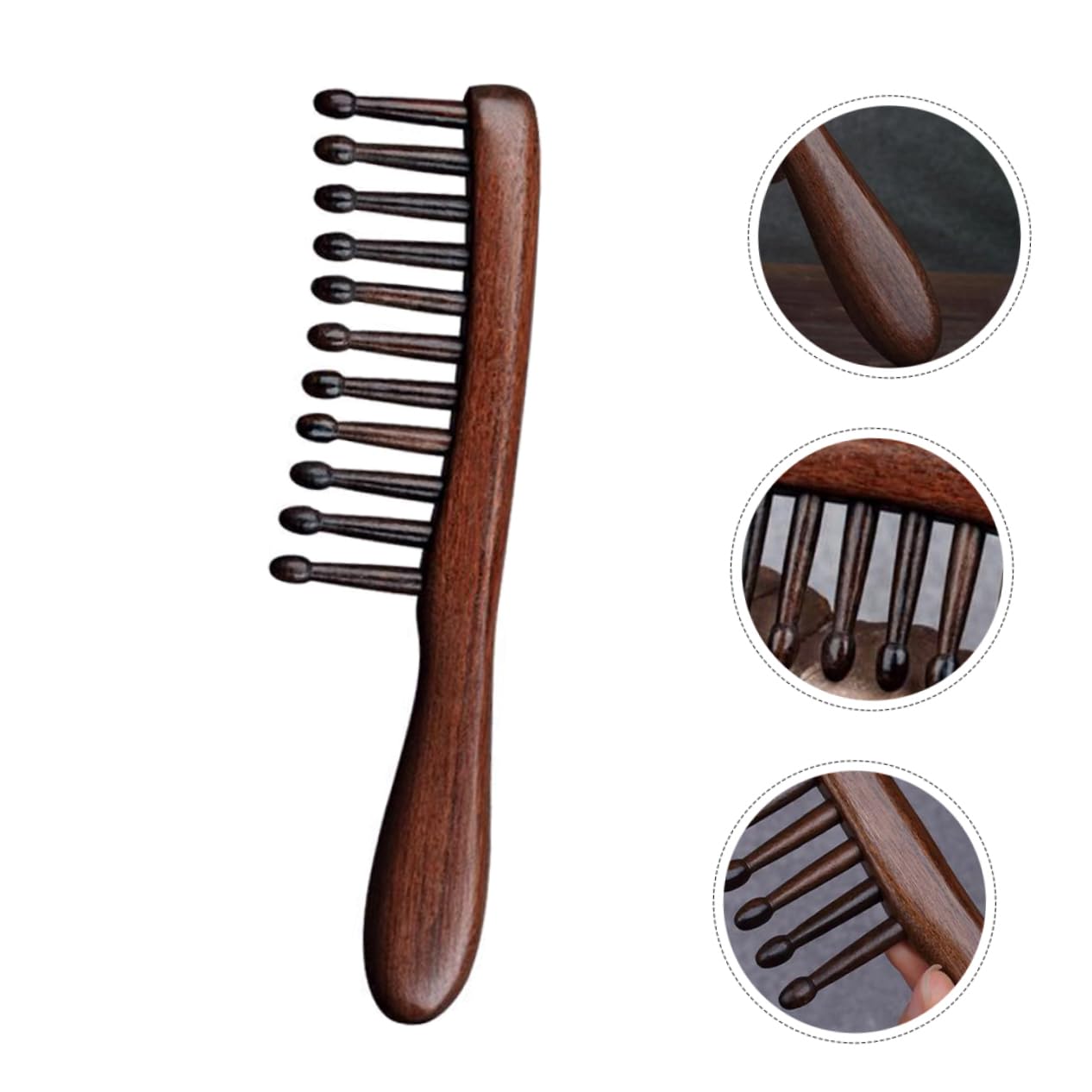 Baluue 3stücke Sandelholz Haarkamm Mit Breiten Zähnen Kopfhautmassage Kamm Für Lockiges Haar Sanftes Entwirren Für Haartypen Langlebig Und Stabil Für Haarpflege
