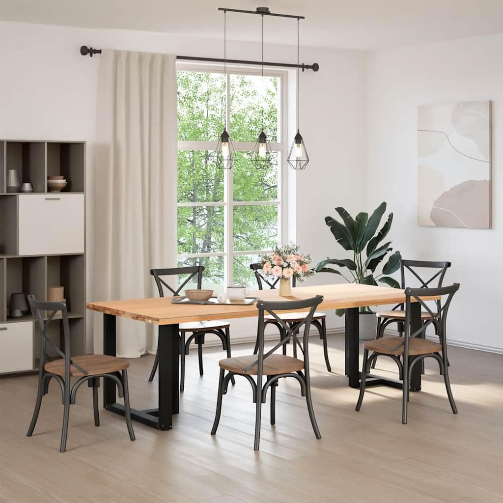 2 nogi stołu w kształcie litery T, czarne, 70 x 35 x (72-73) cm, stal nierdzewna, indywidualnie zaprojektowane nogi stołu z regulowanymi nóżkami poziomującymi dla stabilnej konstrukcji stołu