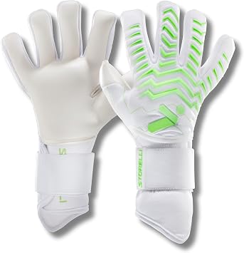 Storelli Electric Goalkeeper Gloves, High-Impact Hand Protection with 5 Removable Finger Spines and Wrist Strap