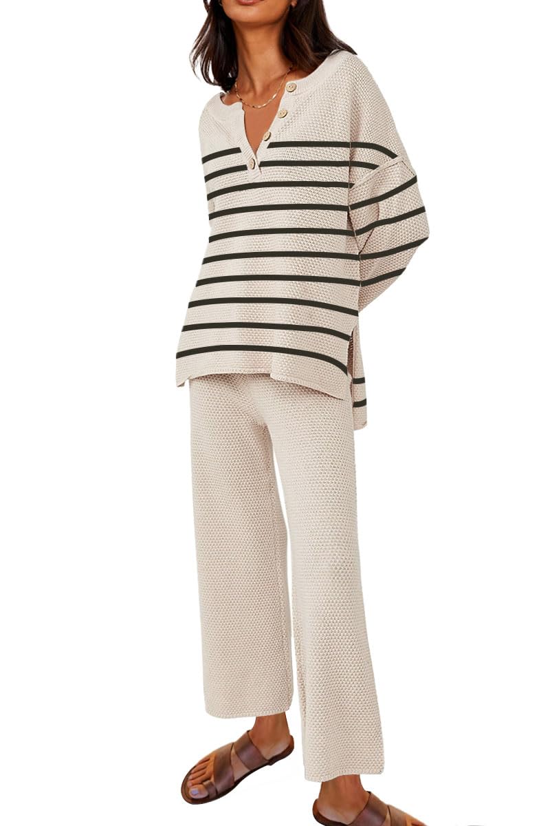 LILLUSORYWomen's 2 Piece Lounge Sets Oversized Slouchy Matching Cozy Knit Sets