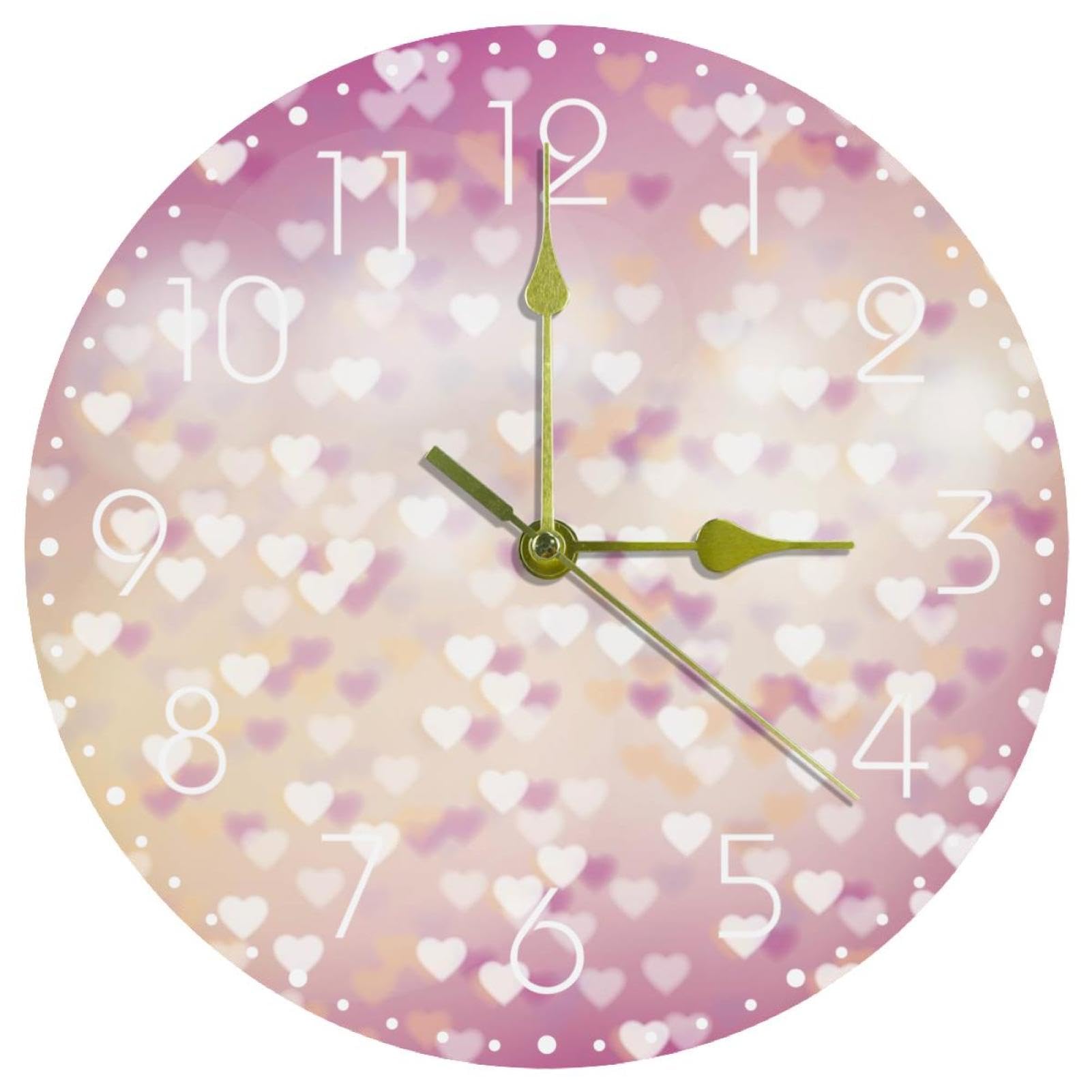 Horloge murale silencieuse Little Love pour salle de bain, salon et cuisine