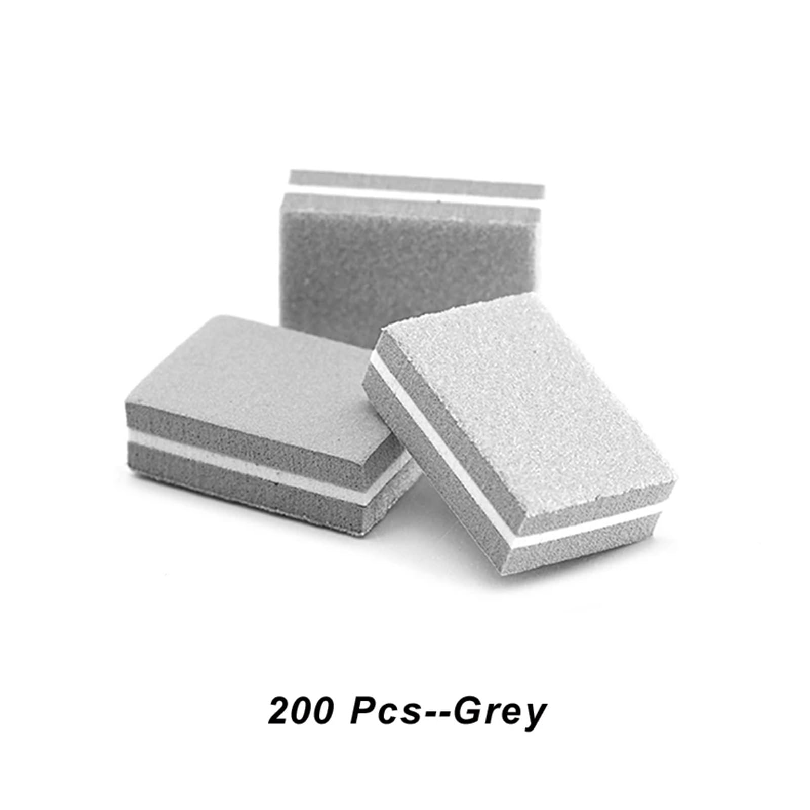 Doppelseitige Nagelfeile, Körnung 100/180, Schwamm, Nagelpufferblock, 100 Stück, professionelles Maniküre-Zubehör(200pcs-grey)